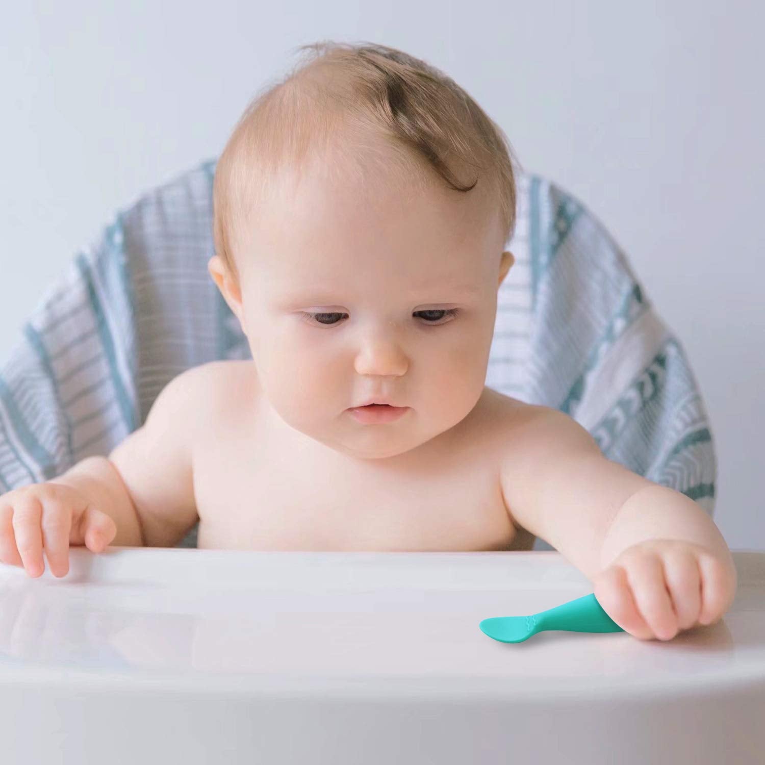 Cucharas PandaEar Rosa Silicona Suave Autoalimentable para Bebé