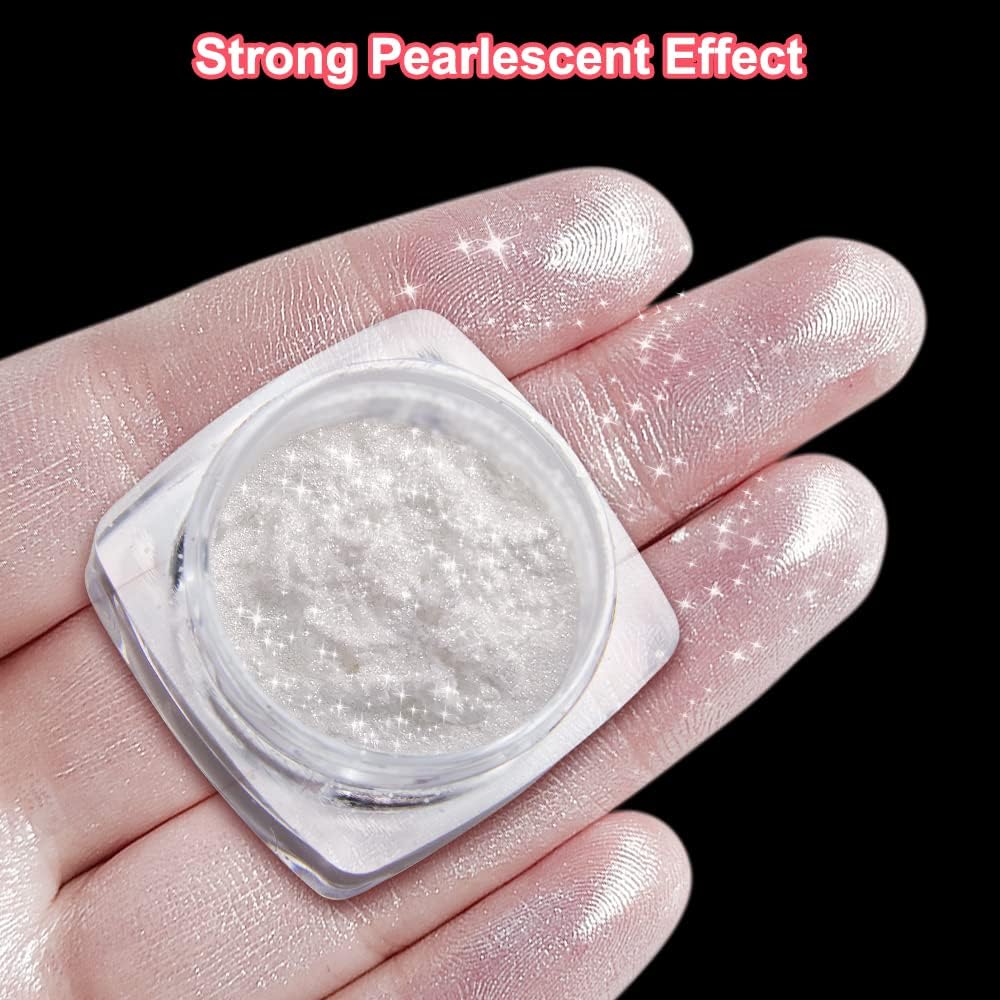 LONEOURS Polvo Uñas Brillo Cromo Efecto Espejo | SHIMMER CROMO - 2 Tarros
