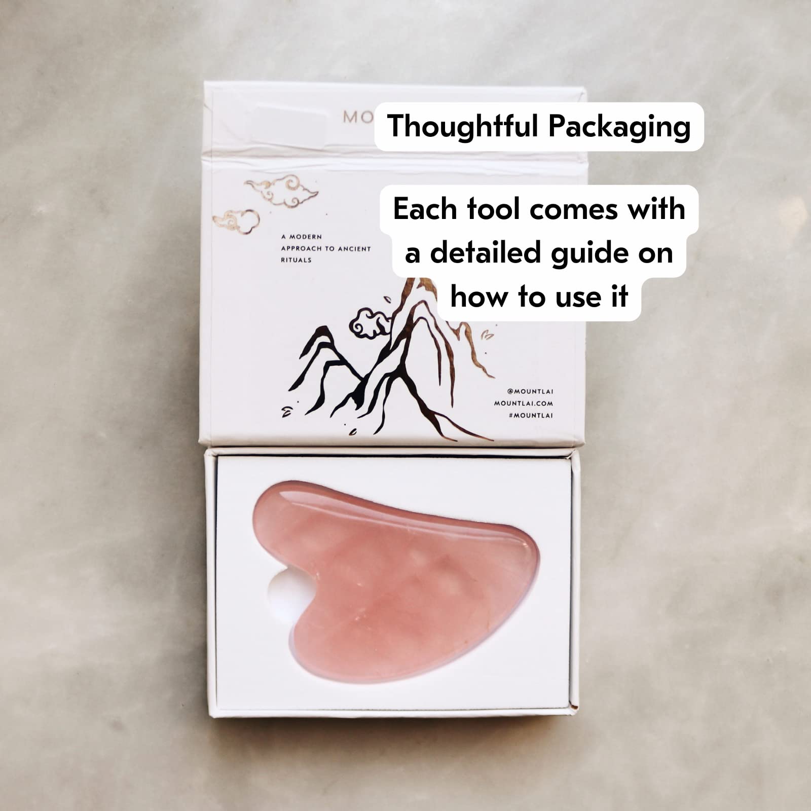 Mount Lai, The Rose Quartz Gua Sha herramienta, 1 herramienta