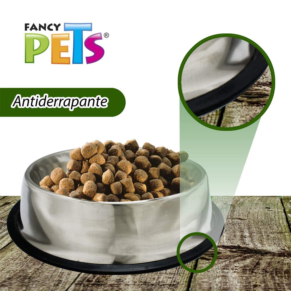 Plato de Acero Fancy Pets Azul con Antiderrapante para Perro