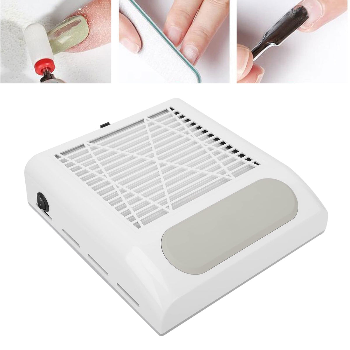Colector de Polvo de Uñas Fockety Blanco con Ventilador Potente y Filtro Reutilizable para Uñas Acrílicas
