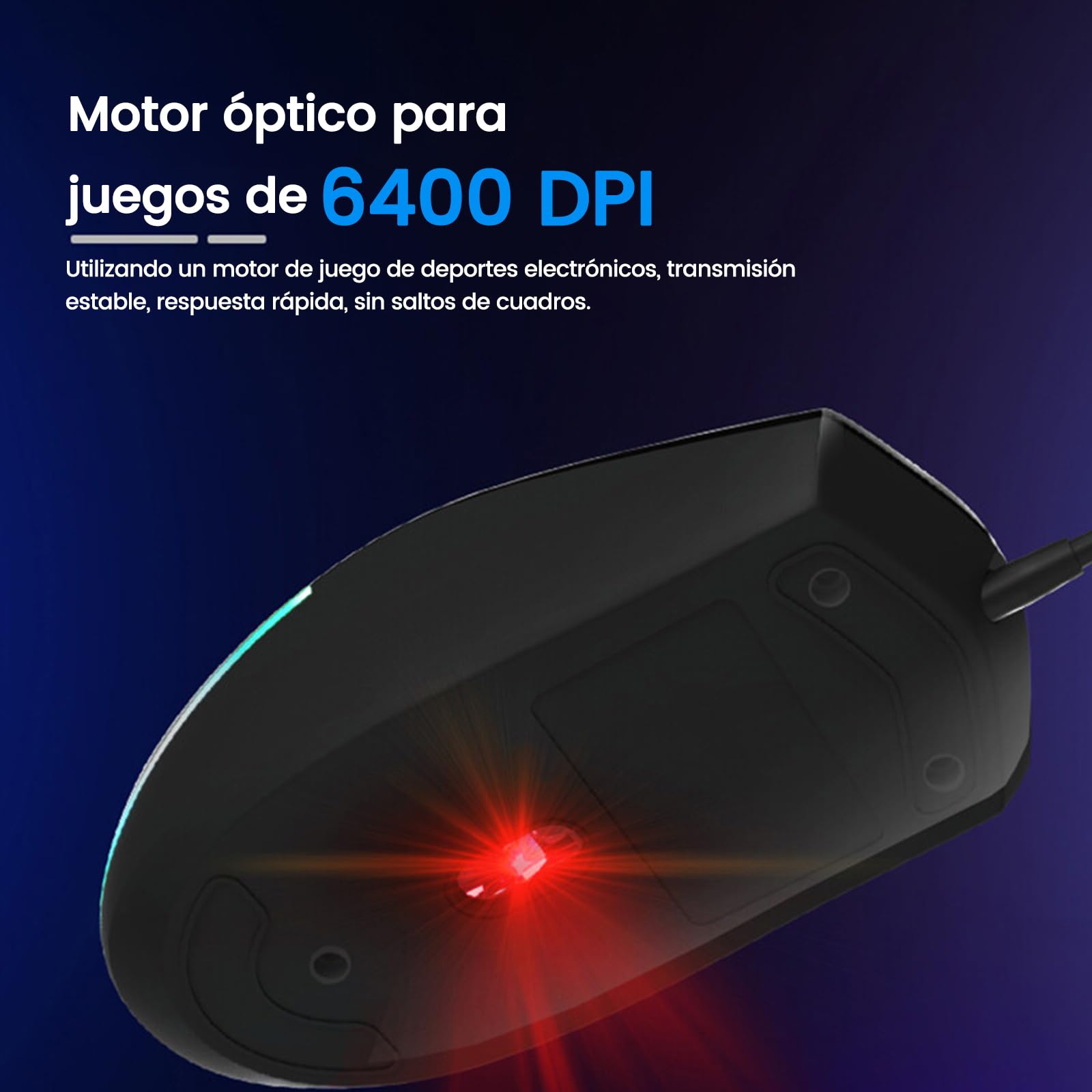 Mouse Gaming Philips Negro con Iluminación RGB y 6 Botones Programables