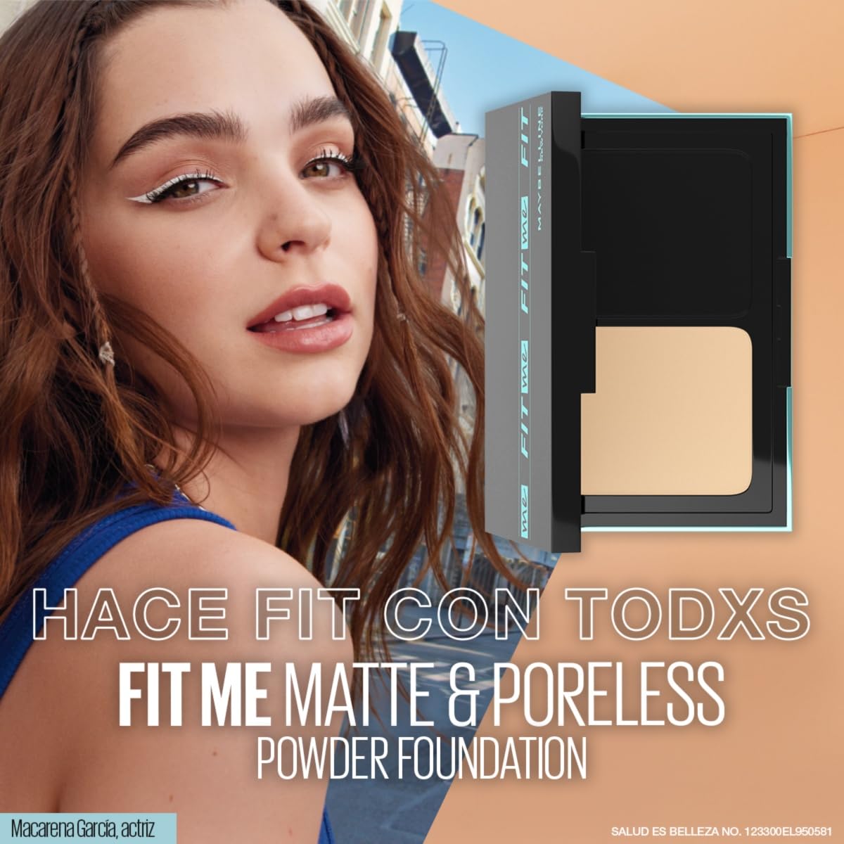 Base de maquillaje en polvo Maybelline Fit Me Natural Beige FPS 44 24h