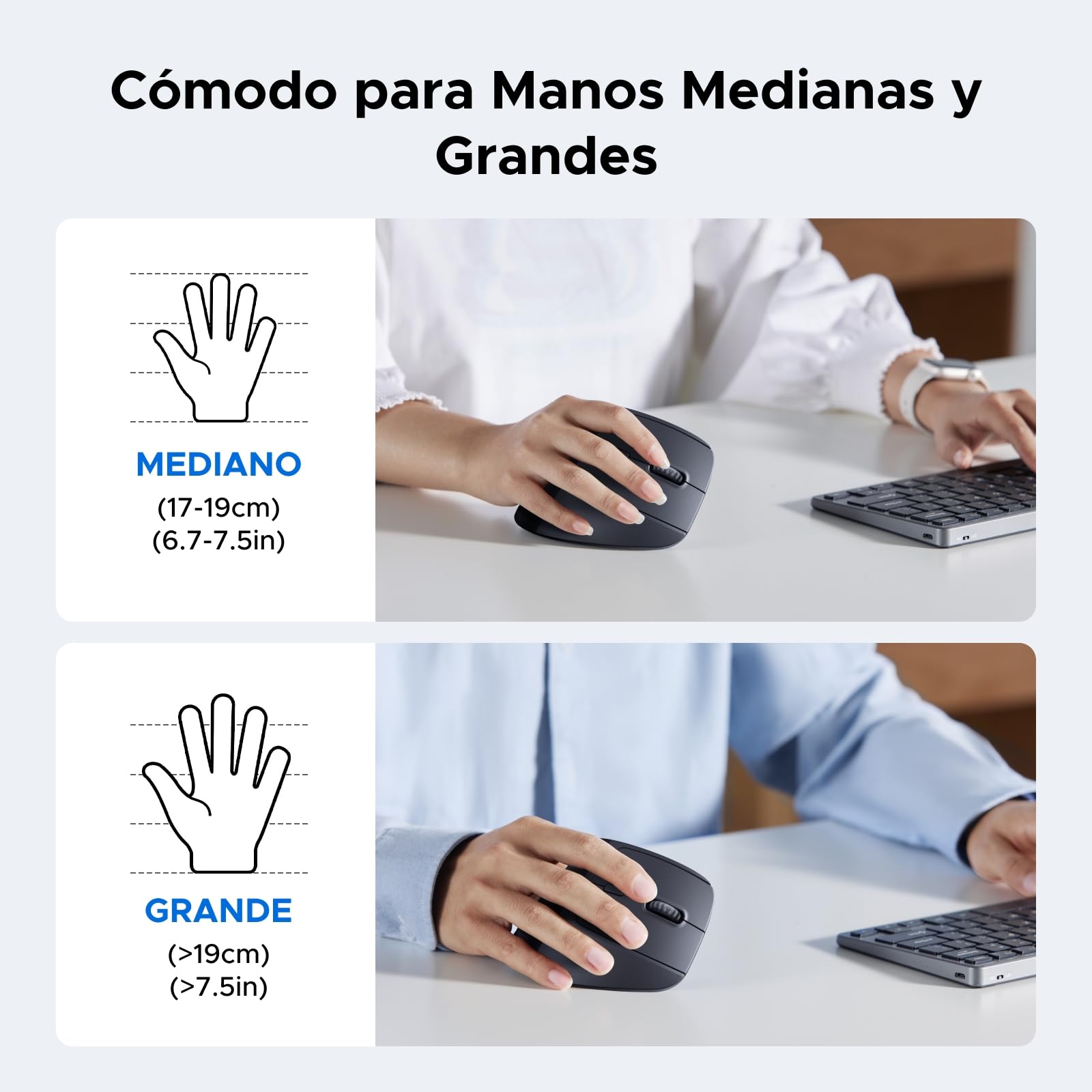Ratón Vertical Ergonómico UGREEN Negro con Conectividad 2.4Ghz y 6 Botones Silenciosos