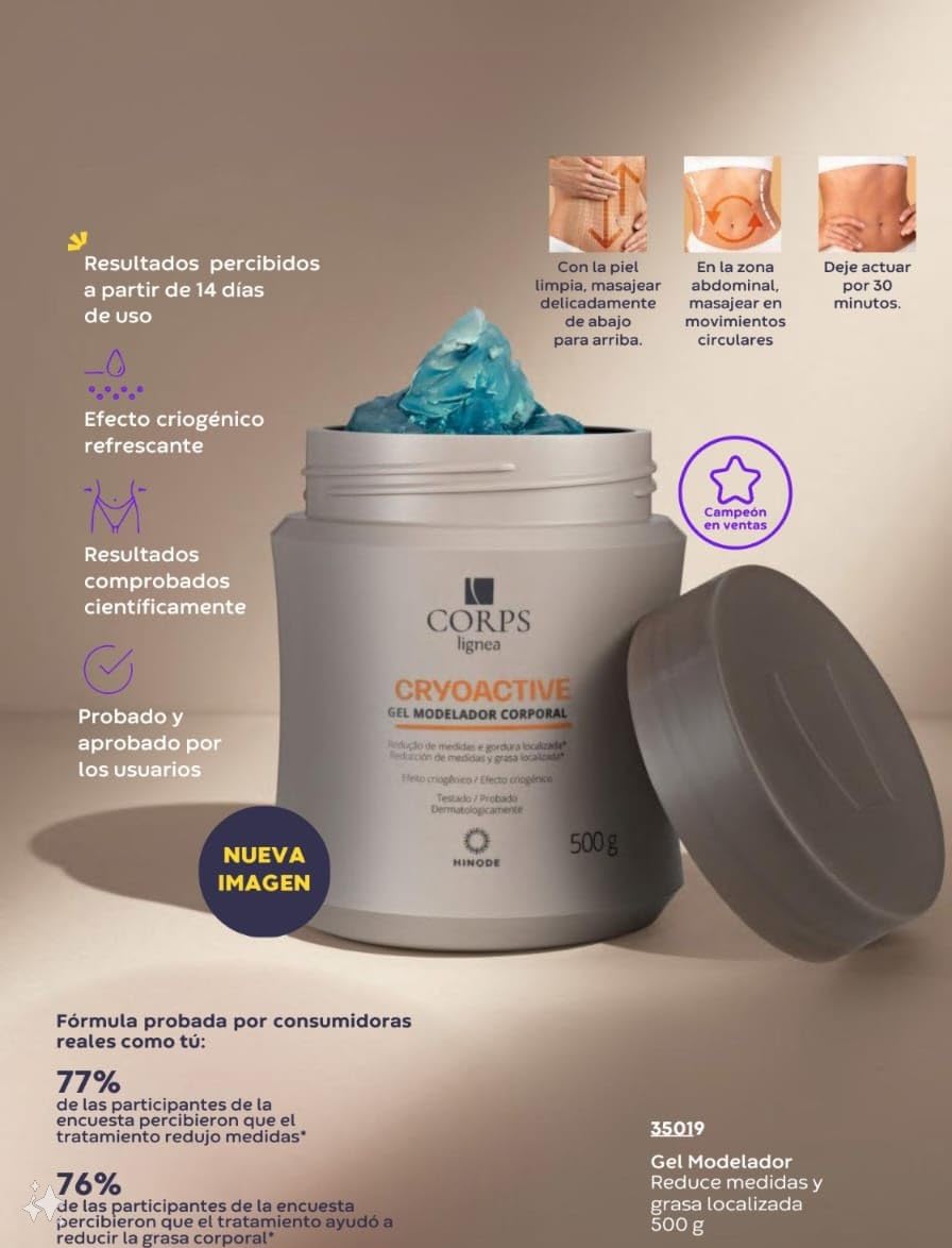 Gel Cryoactive Corps by Hinode reduce medidas y aplana abdomen