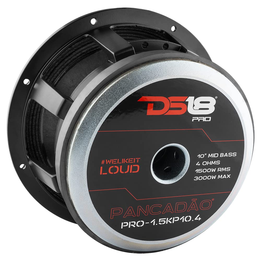 Altavoz de Bajo DS18 10 Pulgadas Potente Audio para Coche Rango Medio Respuesta de Graves