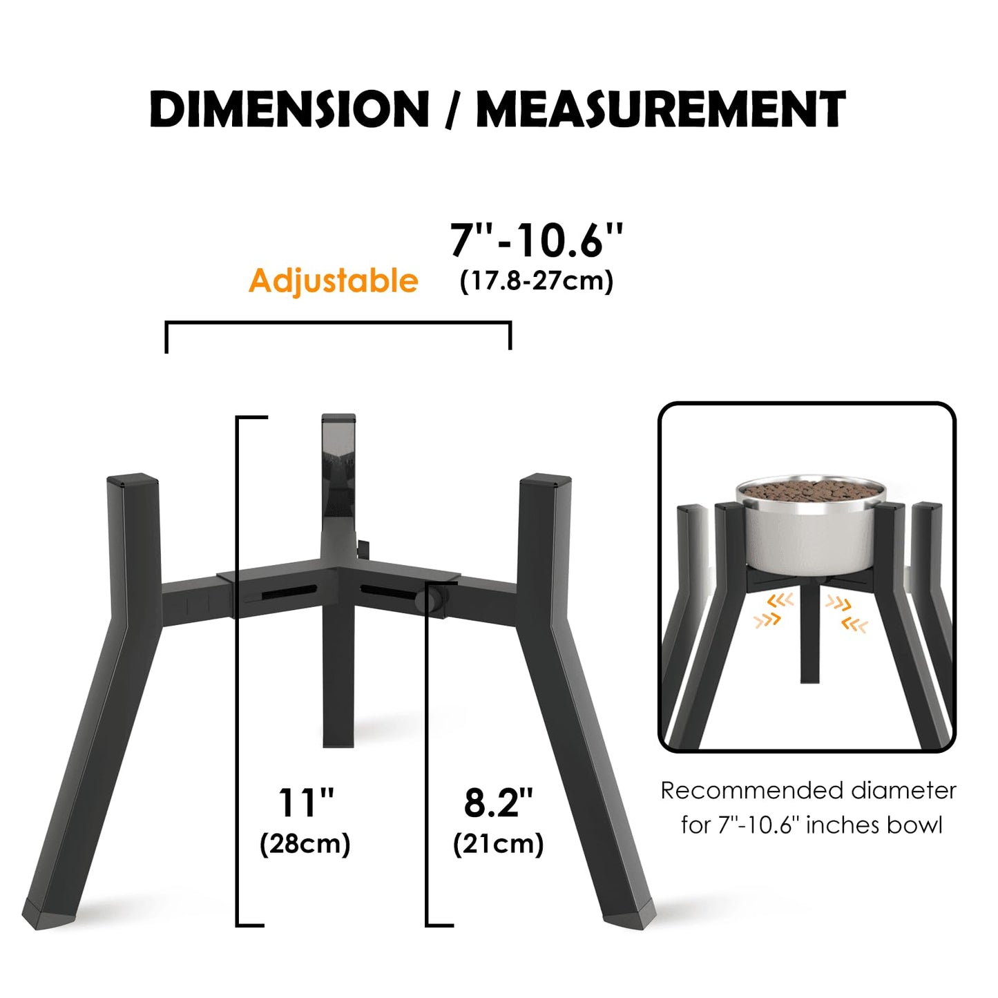 Soporte para Cuencos TIDANT Ajustable y Elevado para Perros Medianos y Grandes