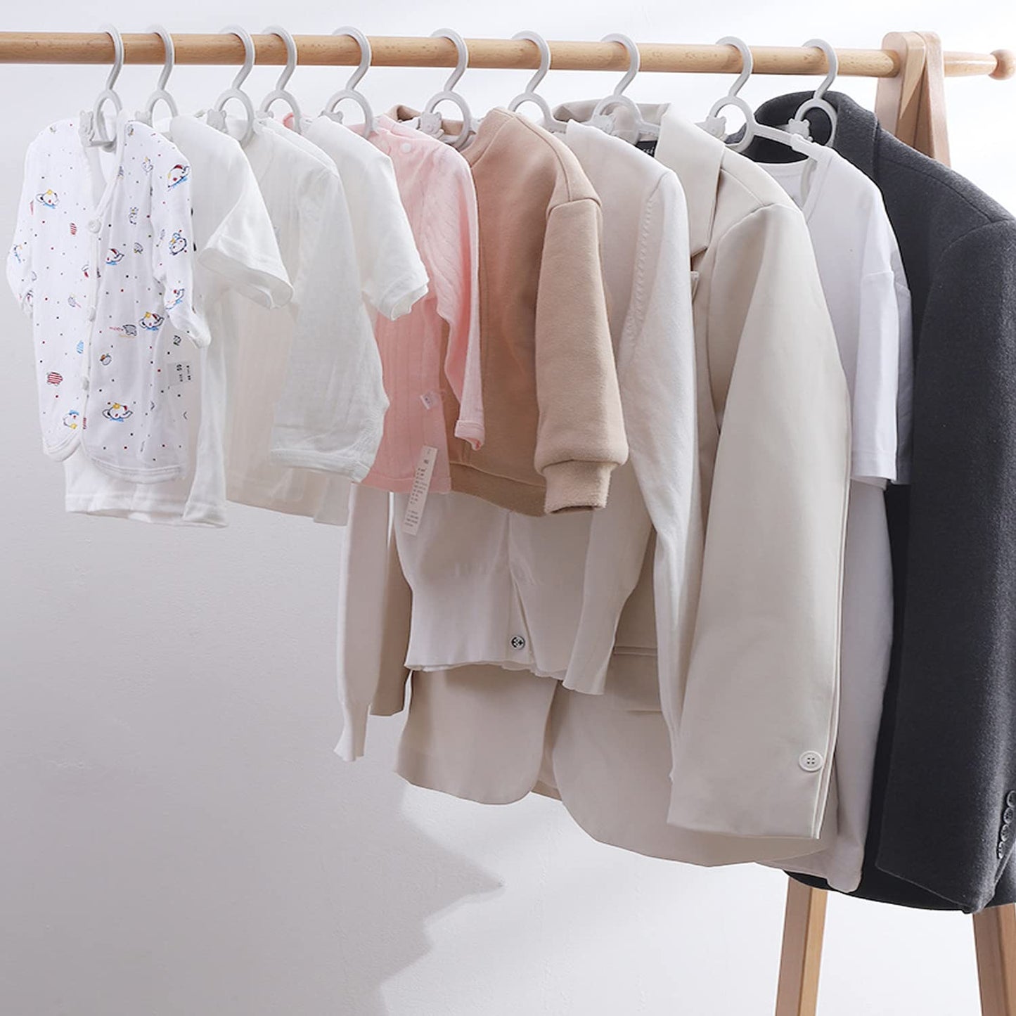 JSF - Perchas para niños, antideslizantes, paquete de 20 perchas para bebés, hangar para bebés