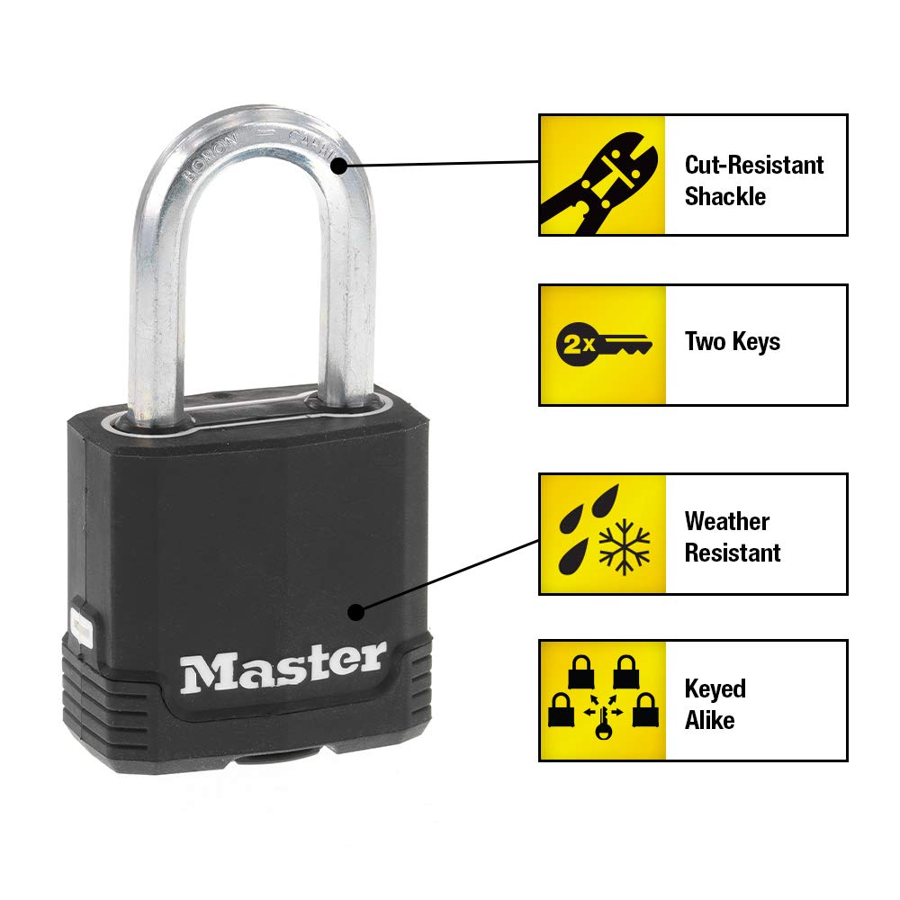Candado Laminado Master Lock Magnum 4.7 cm Acero Recubierto Paquete de 4