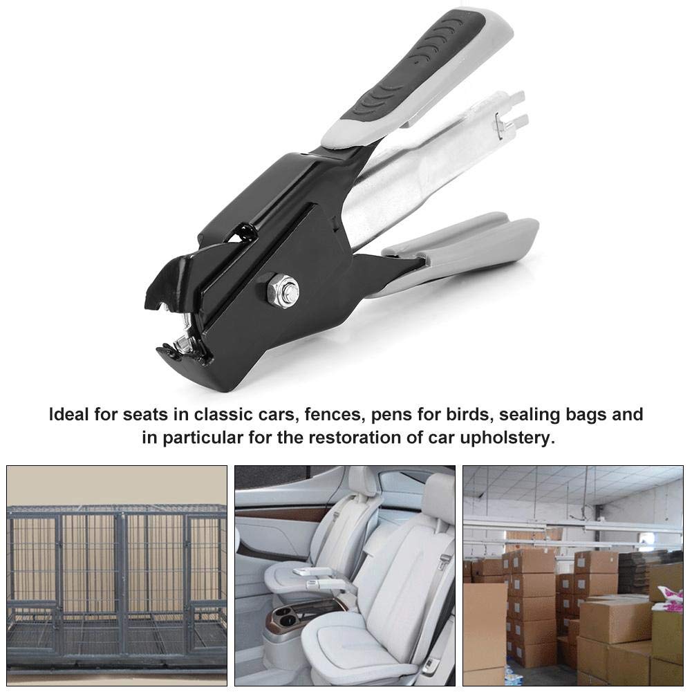 Garosa Alicates de Sellado para Anillos de Valla de Animales Herramienta de Instalación Tipo C con Abrazadera para Cerca de Jaula en Granja Agricultura Ganadería Jardinería Alicates