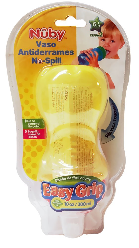 Nuby Vaso Antiderrames Facil Agarre, 10 OZ (Colores Aleatorios)