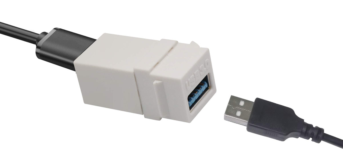 Adaptador USB 3.0 AAOTOKK Blanco Inserto Hembra a Hembra