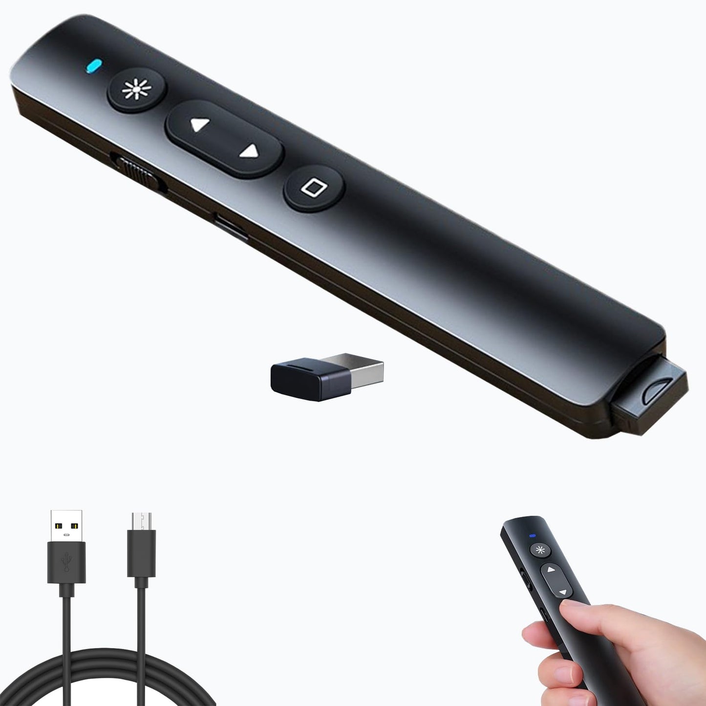 Presentador Inalámbrico USB Negro Compatible con Windows y Mac