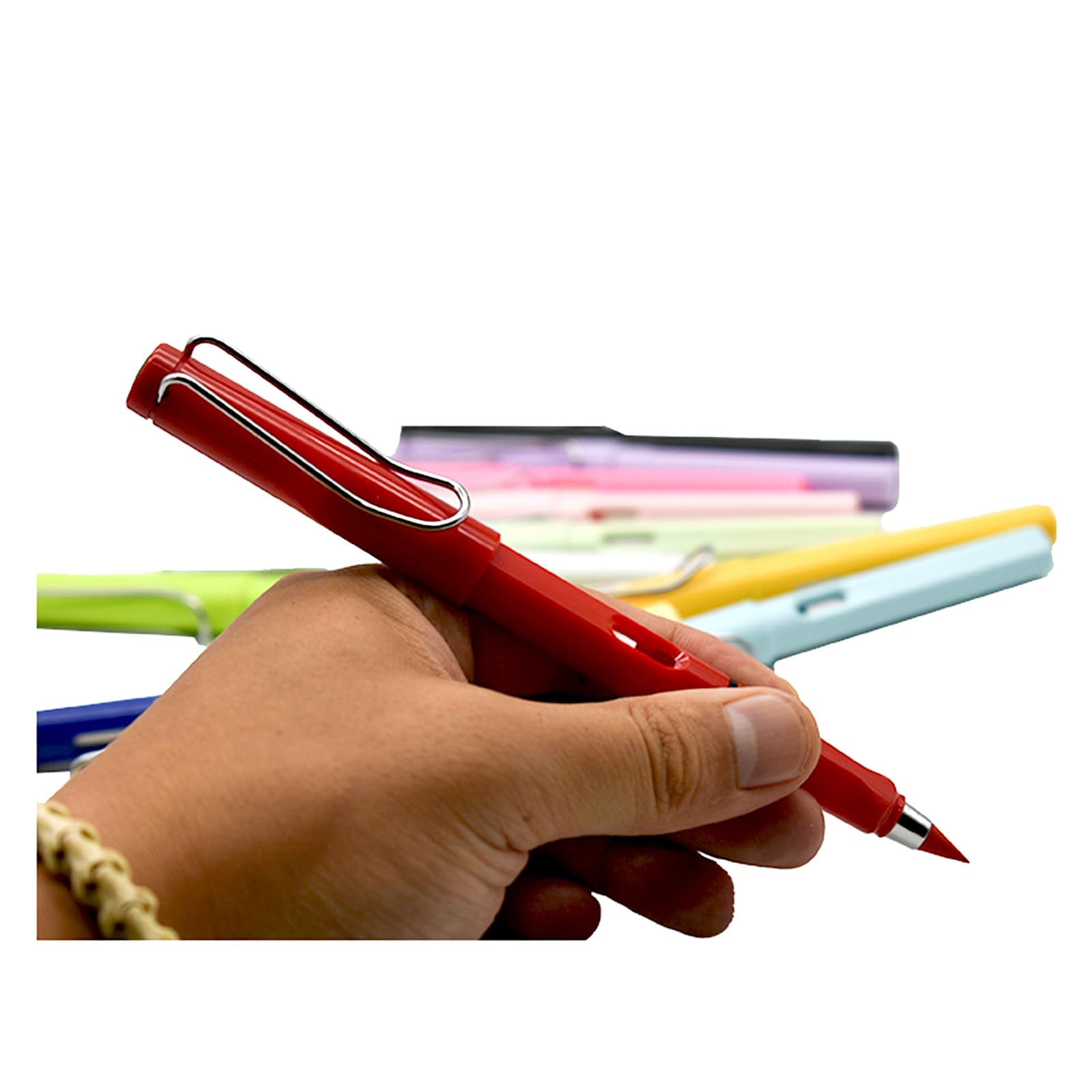 Lopenle - 12 lápices de colores eternos infinitos para colorear para siempre sin tinta con 12 puntas reemplazables, lápiz mágico para la escuela, oficina, uso profesional
