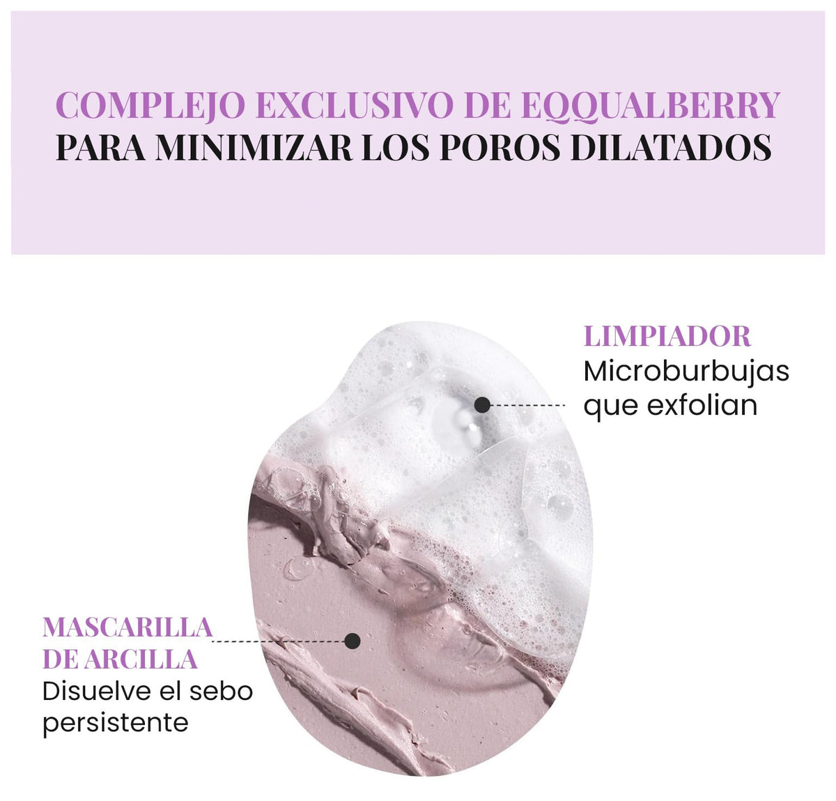 EQQUALBERRY Limpiador Facial 2 en 1 Mascarilla de Arcilla 130 g