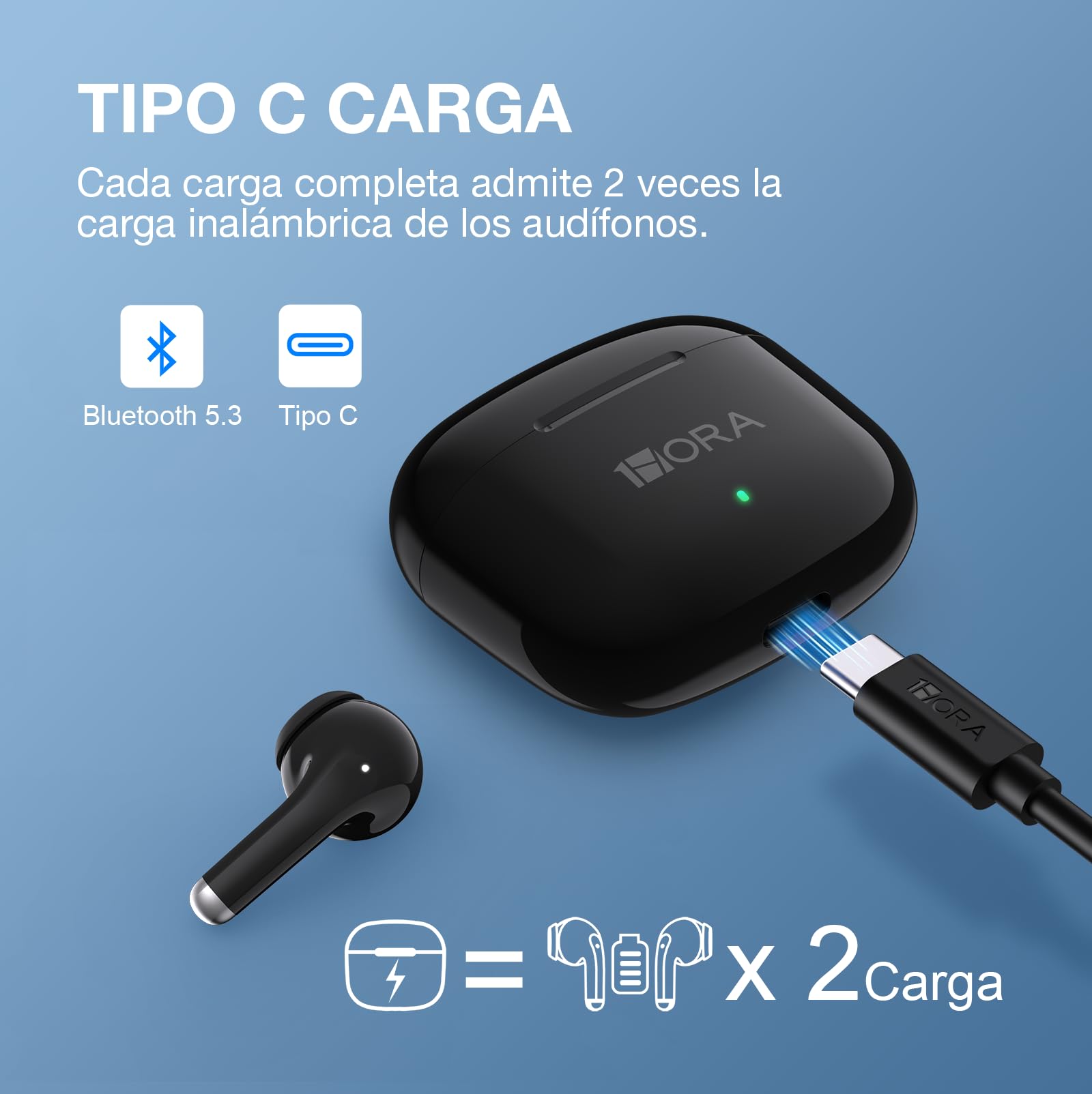 Audífonos Inalámbricos 1 Hora Bluetooth 5.3 con Micrófono para Samsung Galaxy y Xiaomi