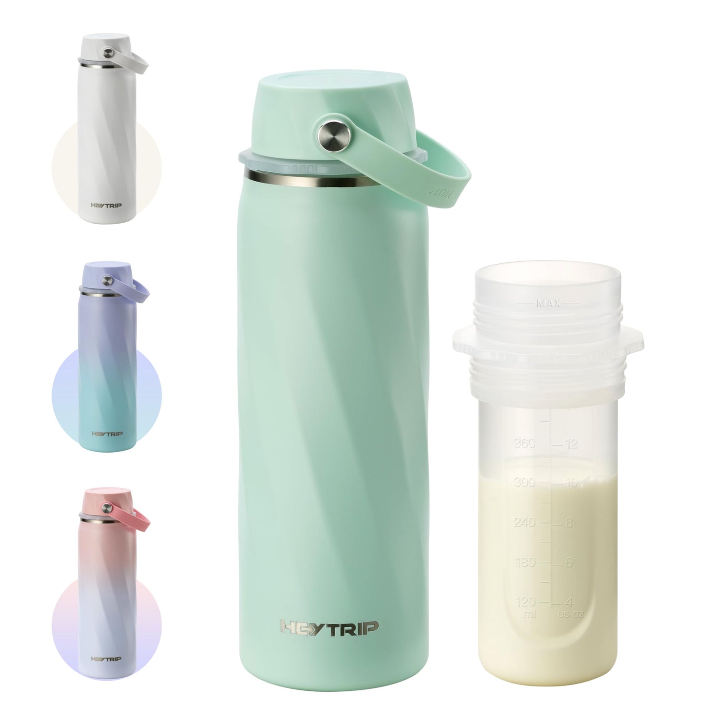 HEYTRIP Botella enfriadora de leche materna aislada al aspiradora, enfriador portátil de leche materna de acero inoxidable de 20 onzas, contenedor reutilizable de almacenamiento de leche materna