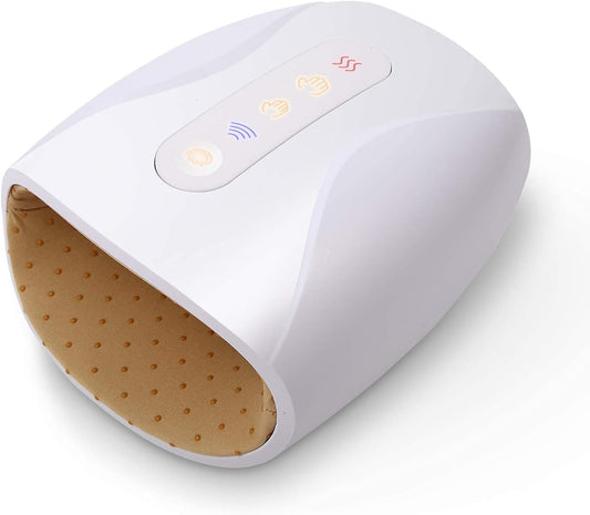 Masajeador Eléctrico de Mano para Masaje de Palma, Masajeador de Manos Eléctrico con Calor y Vibración 3 Modos y 3 Niveles de Compresión,Recargable,para Alivio del Dolor y Entumecimiento de los Dedos