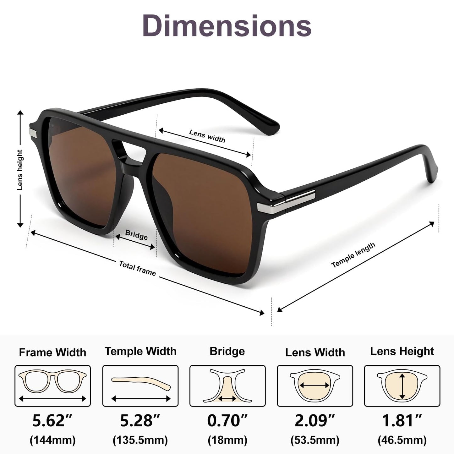 VISOONE Paquete de 2 gafas de sol retro para hombre y mujer, montura negra de carey, lentes grises Regan