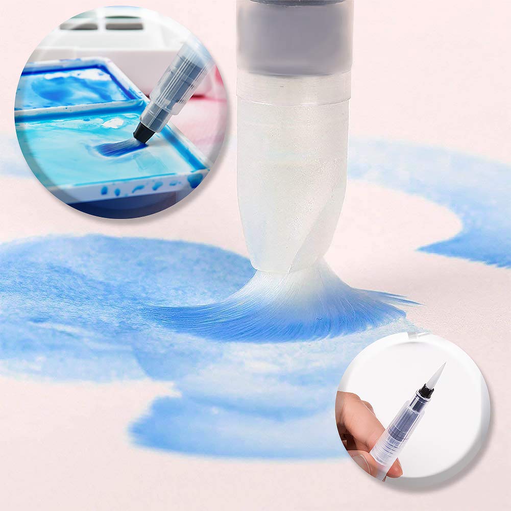 Pincel de Agua 10 Piezas Pinceles Acuarela de Pintura para Acuarela Puntas Caligrafía Arts Marcadores Surtidos Pequeño Grande de Agua Soluble Lápices Pinceles para Acuarela para Pintura de Acuarela