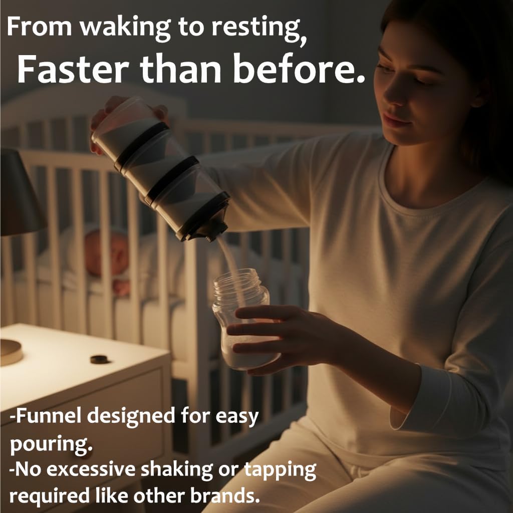 Contenedor de fórmula para llevar – Baby Essentials, dispensador de fórmula apilable para alimentación nocturna, aperitivos y más, contenedor de viaje de proteína en polvo, paquete de 2, por KiKo