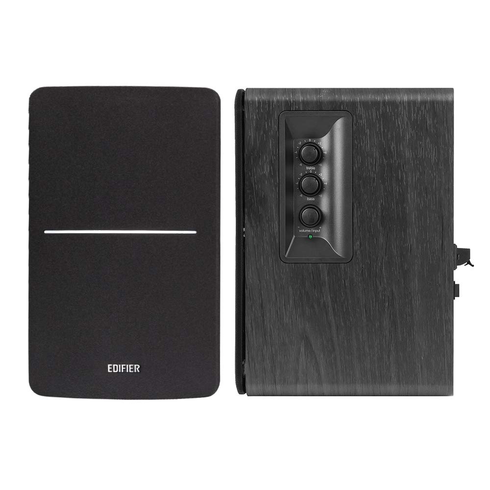 Edifier R1280DBs Altavoces Activos de estantería con Bluetooth - Entrada óptica - Altavoces de Estudio Tipo Monitor 2.0 Wireless - 42W RMS con Salida de línea para subwoofer - Negro