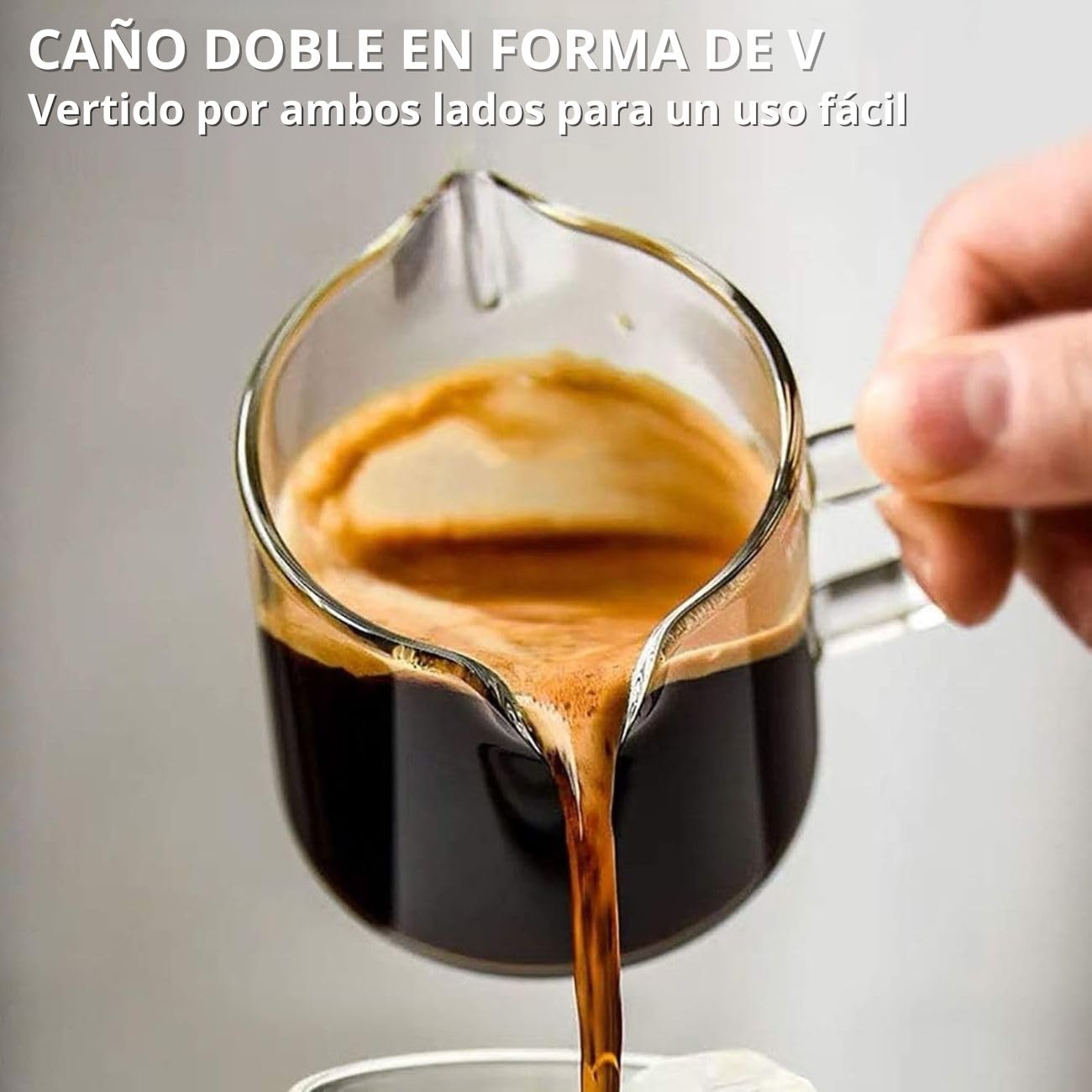 Juego de Tazas de Café U Chef Vidrio Transparente de Doble Boquilla 4 Onzas