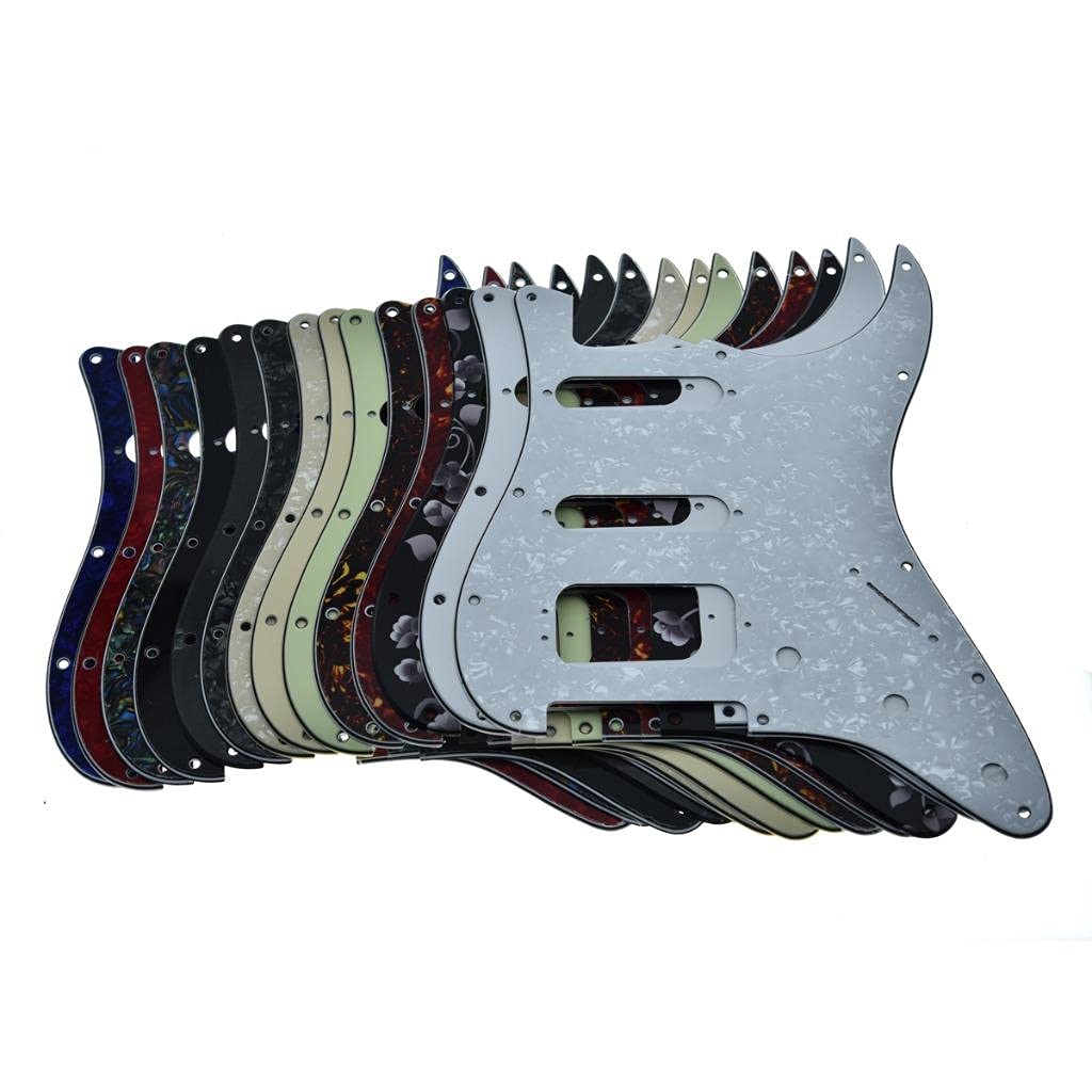 Dopro Golpeador de guitarra Strat HSS de 11 agujeros, 3 tripulaciones Humbucking para guitarra American FD Stratocaster patrón de flores