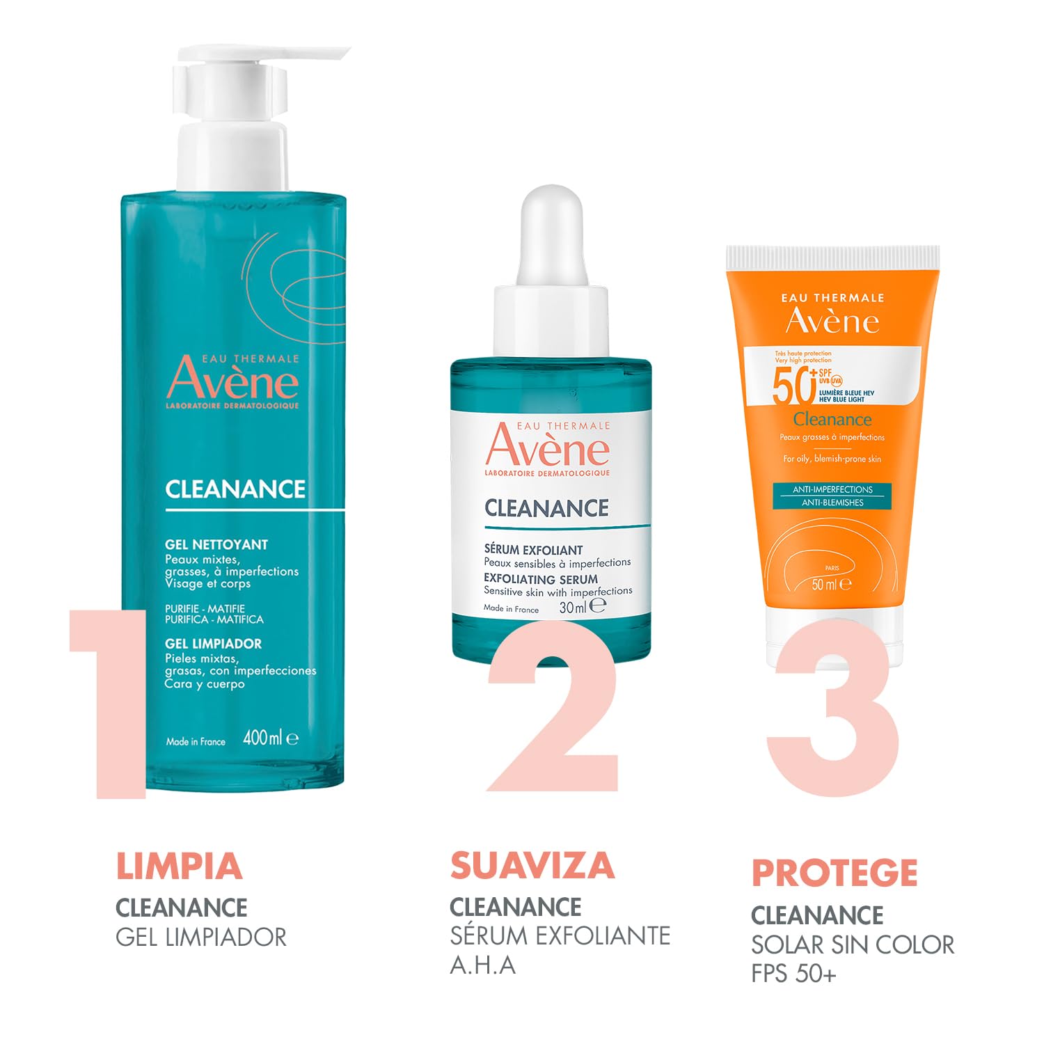 Avène Cleanance, Gel Limpiador para Piel Grasa, 400ml