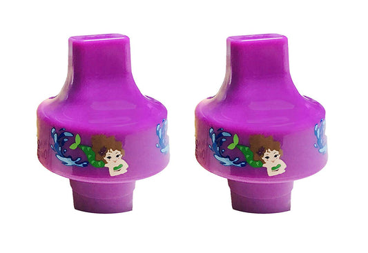 Refresh-a-Baby Adaptador universal para boquilla superior de botella: reutilizable, convierte cualquier botella en un sorbete a prueba de derrames, perfecto para viajar - Paquete de 2 (Mermaid)