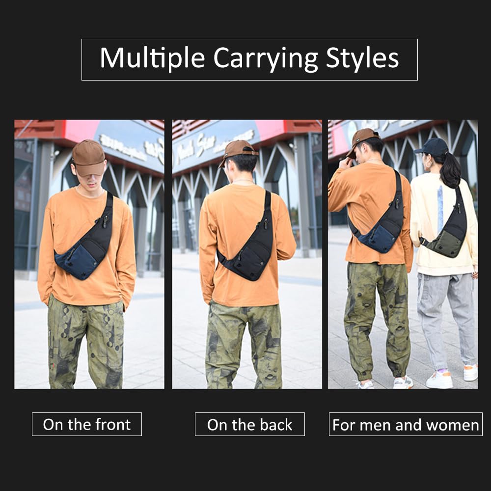 FENTERXY Bolso bandolera para hombre y mujer, bandolera Litweit, mochila bandolera, bolso de pecho para ciclismo, sismo