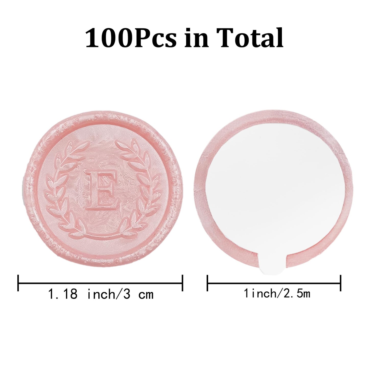 100 calcomanías adhesivas de cera con letra E, hechas a mano, sin necesidad de sello, etiquetas adhesivas de cera para invitaciones de boda, sobres, regalo de Navidad