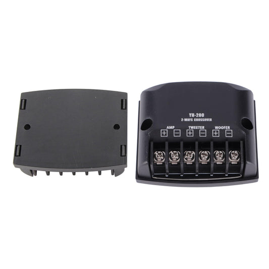 Divisor de frecuencia de altavoz de 2 vías, cruce de audio negro universal 12V 60W 2 piezas para automóvil