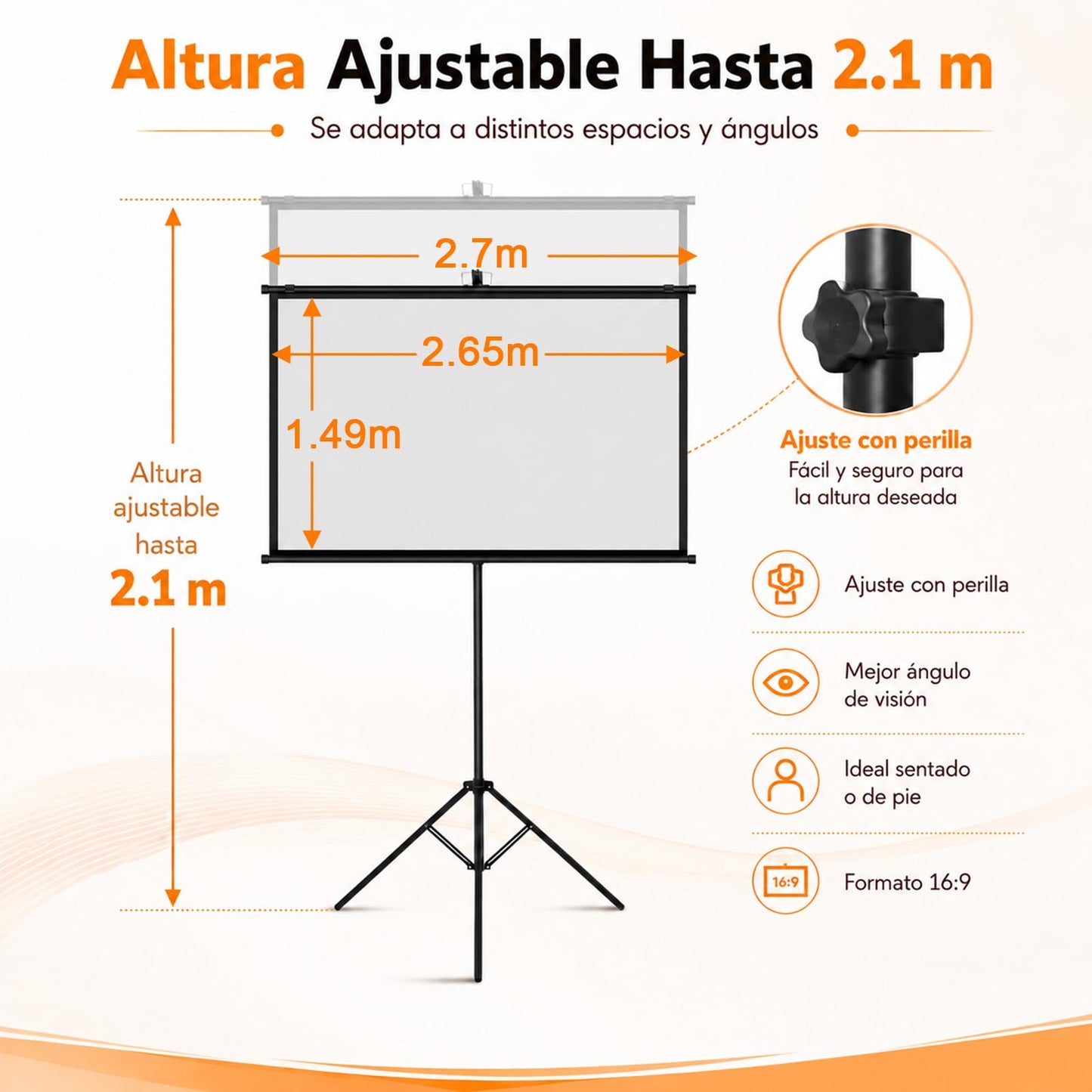 Eorkeki Pantalla Proyector 120 Pulgadas