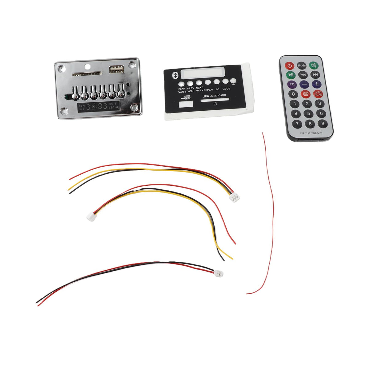Placa Decodificadora YWBL-WH Bluetooth MP3 USB SD TF Radio FM Negro Plateado Sin Pérdida