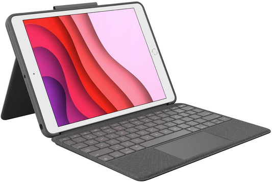 Funda Tipo Libro para iPad de 10.2 Pulgadas Logitech Grafito con Combo Touch