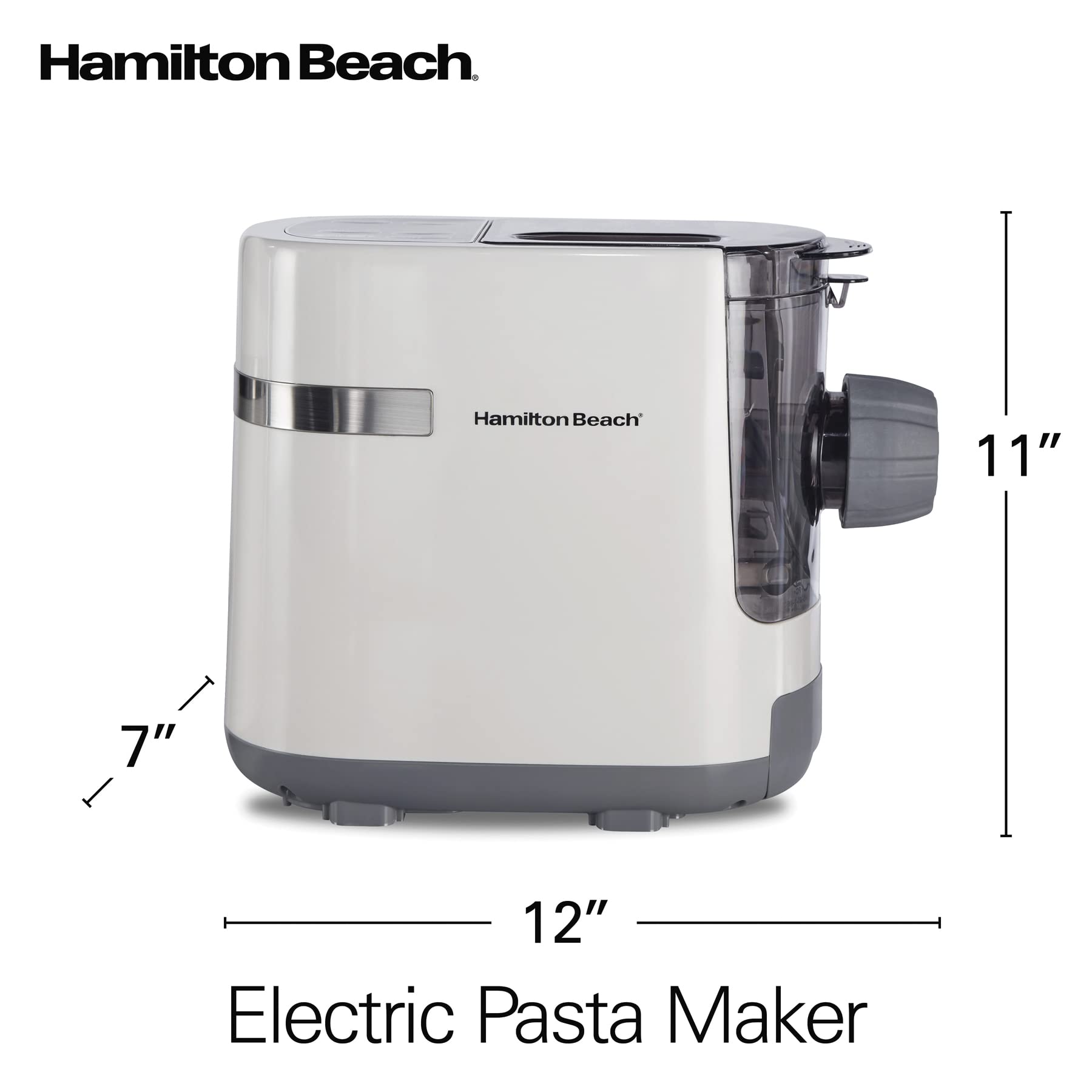 Hamilton Beach Máquina eléctrica para hacer pasta, 7 discos diferentes, Blanco