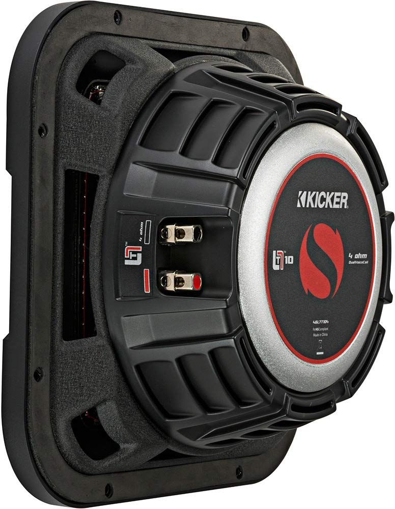 KICKER Subwoofer Paquete de 2 artículos: 10" Solo-Baric L7T Subwoofers DVC 4-ohm (par) - 2X 46L7T104 Subs