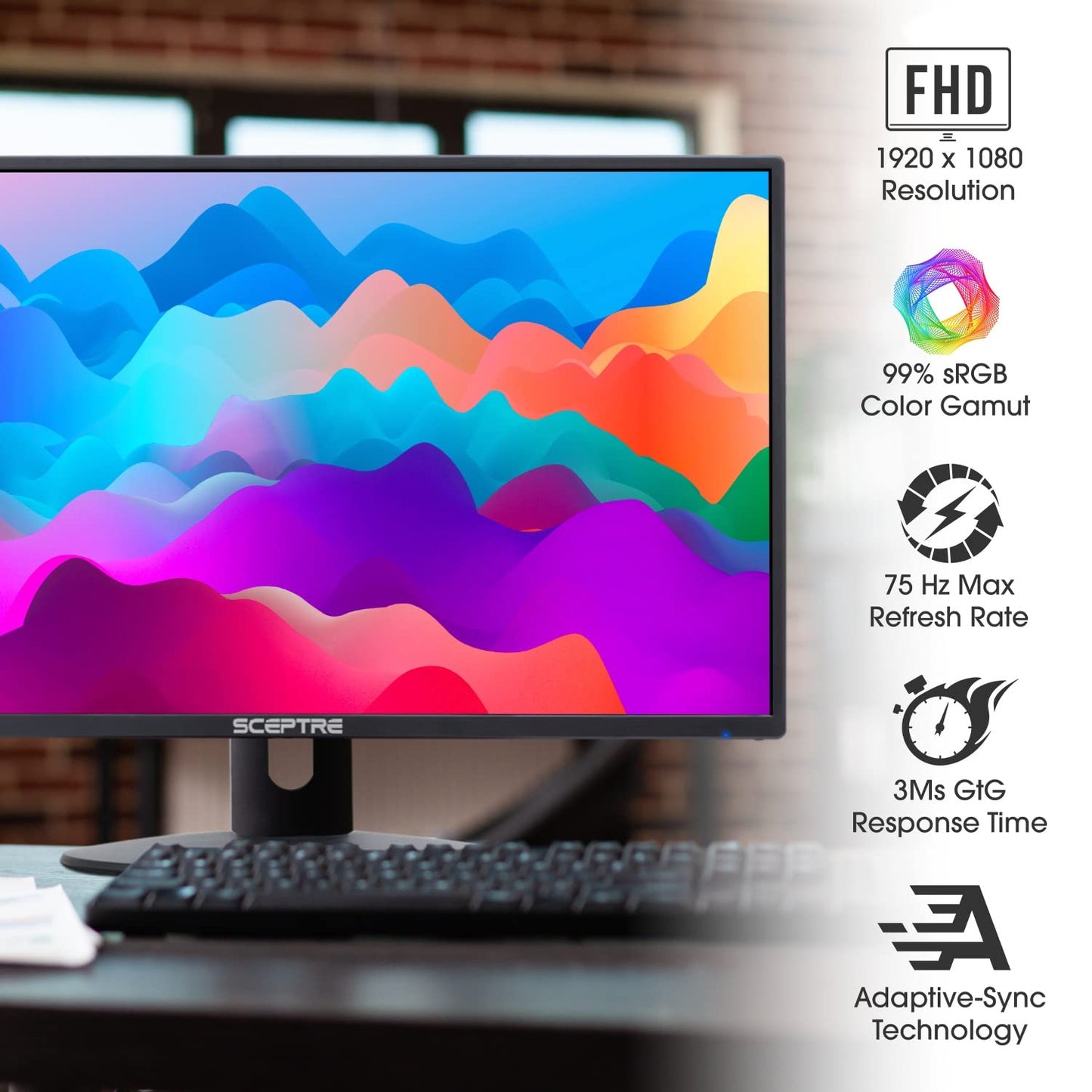 Monitor LED 22 Pulgadas Sceptre Full HD Negro E22 Series