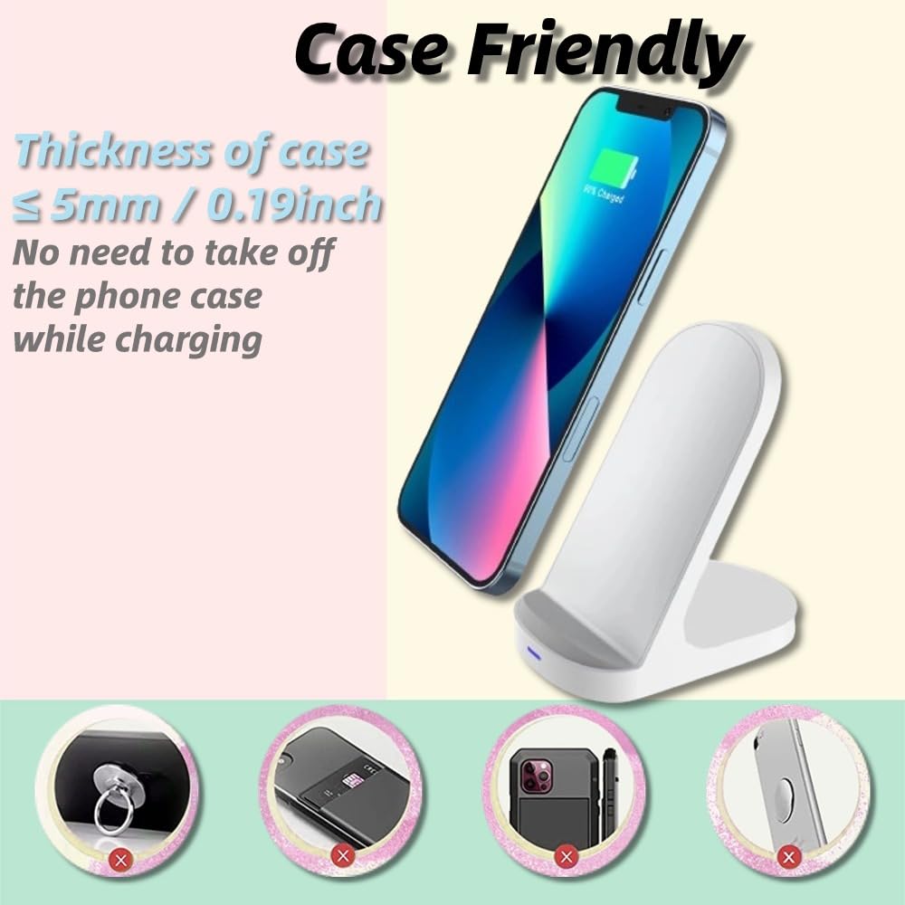 KLOKOL - Cargador inalámbrico rápido de 15 W, 10 W, soporte de carga inalámbrico, compatible con iPhone 14, 13, 12, 11, Pro XR XS 8 Plus, Galaxy S22, S21, S20, Note 20, 10, Google LG