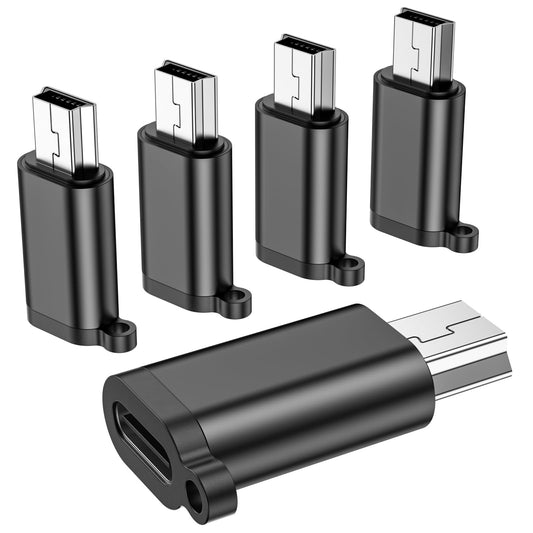 Adaptador USB Mini Fidioto Negro Compatible con Carga y Sincronización de Datos