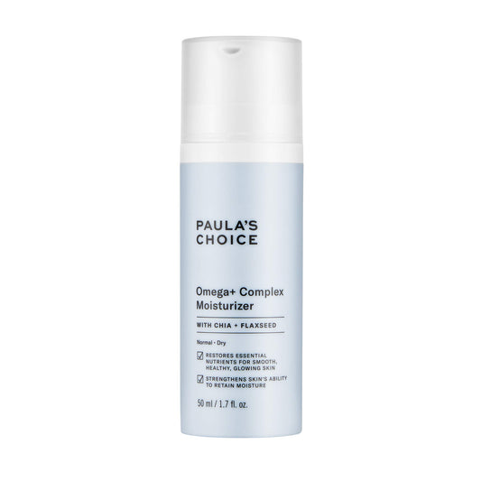 Paula's Choice Omega+ Complex - Hidratante facial ligero, manteca de karité y aceites vegetales, vitamina C iluminadora, para piel seca y sensible - 50 ml