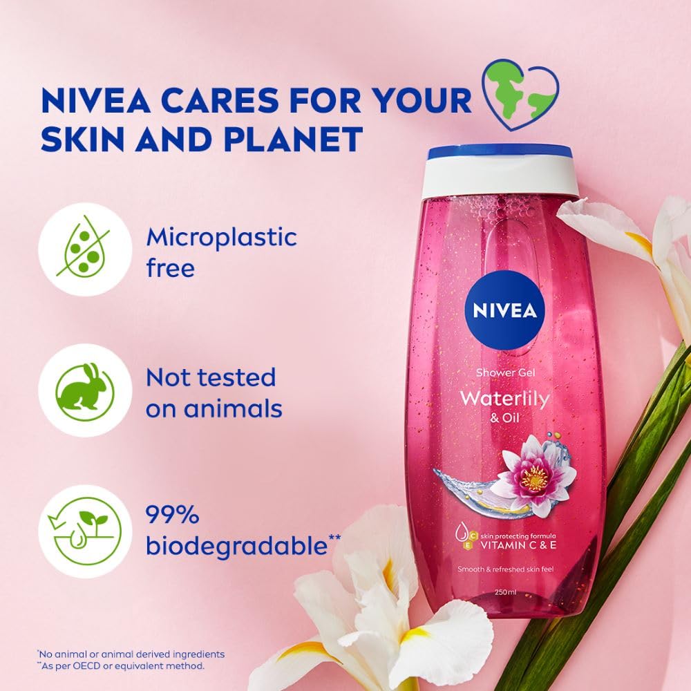 Nivea Bath Care Shower Water Lily Oil, 250ml