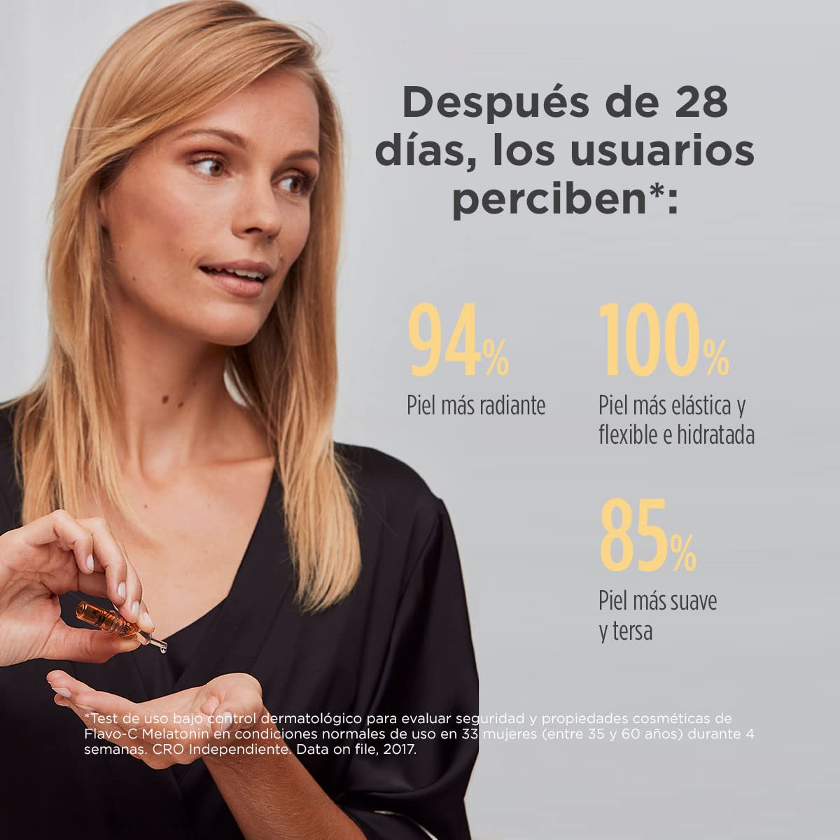 ISDIN Isdinceutics flavo-c melatonin, serum facial reparador de noche con vitamina c, estimula las defensas antioxidantes de la piel, 10 ampolletas