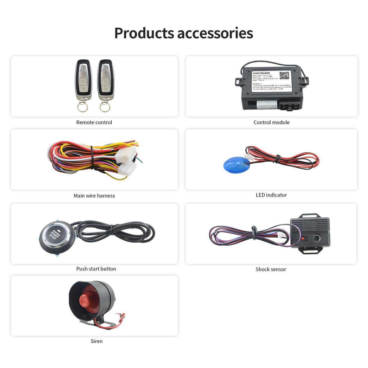 Alarma de Coche EASYGUARD EC012 Proximidad y Arranque Remoto DC12V