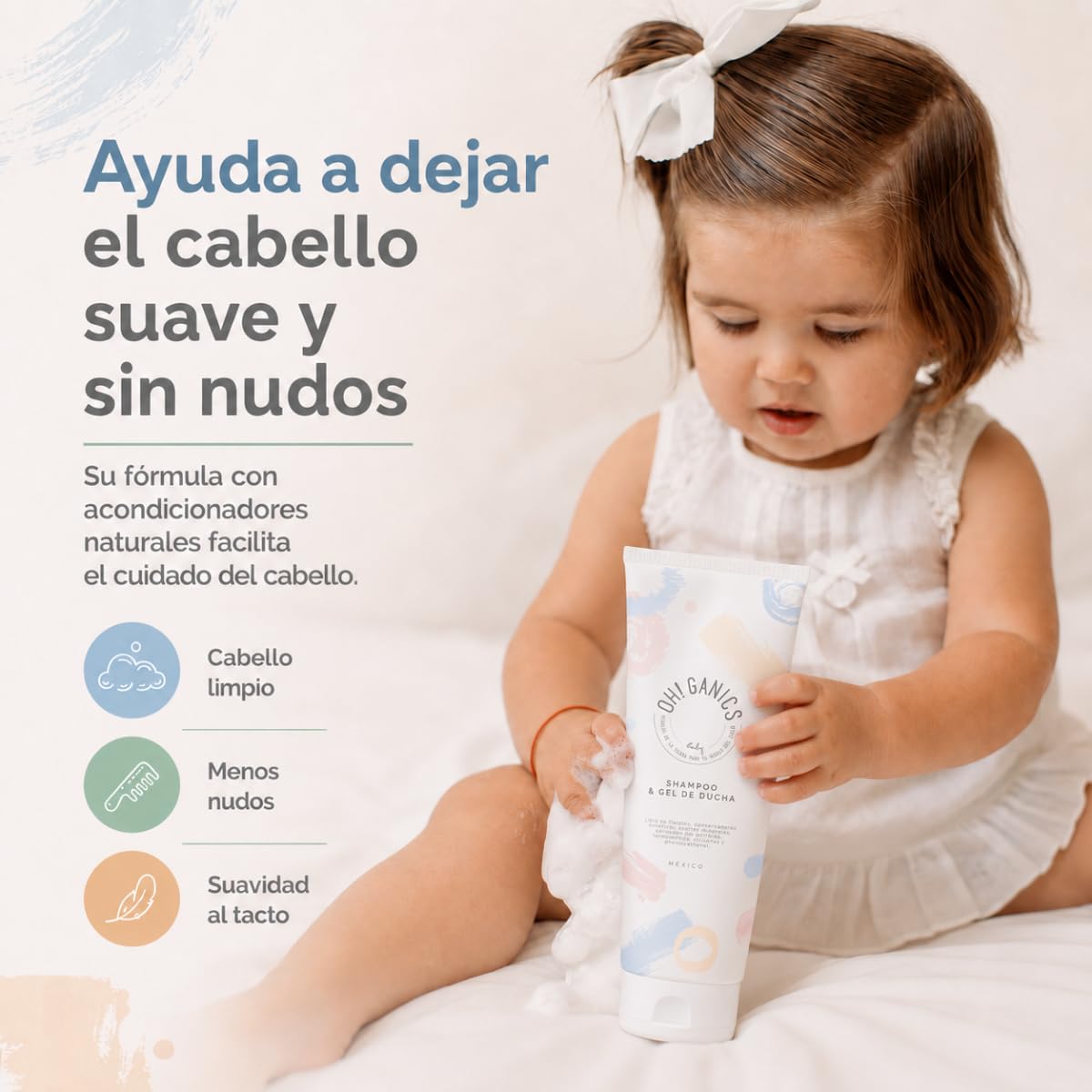 OH! GANICS Shampoo y Gel de Ducha para Bebé, 250 ml