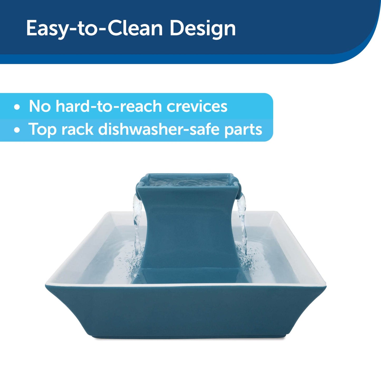 Fuente para Mascotas PetSafe Drinkwell Pagoda Azul con Múltiples Ángulos para Beber y Filtros Incluidos para Perros