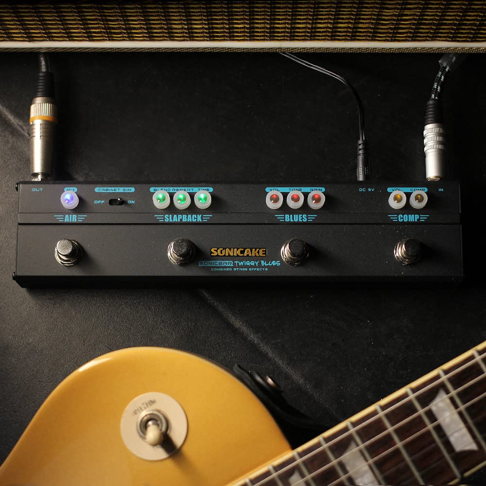 Pedal Multiefectos Sonicake Sonicbar Twiggy Blues Combinado Stage 4 en 1 guitarra eléctrica