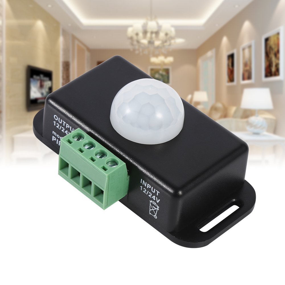 Interruptor detector de sensor de movimiento PIR infrarrojo de seguridad corporal para tira de luz LED DC 12V / 24V