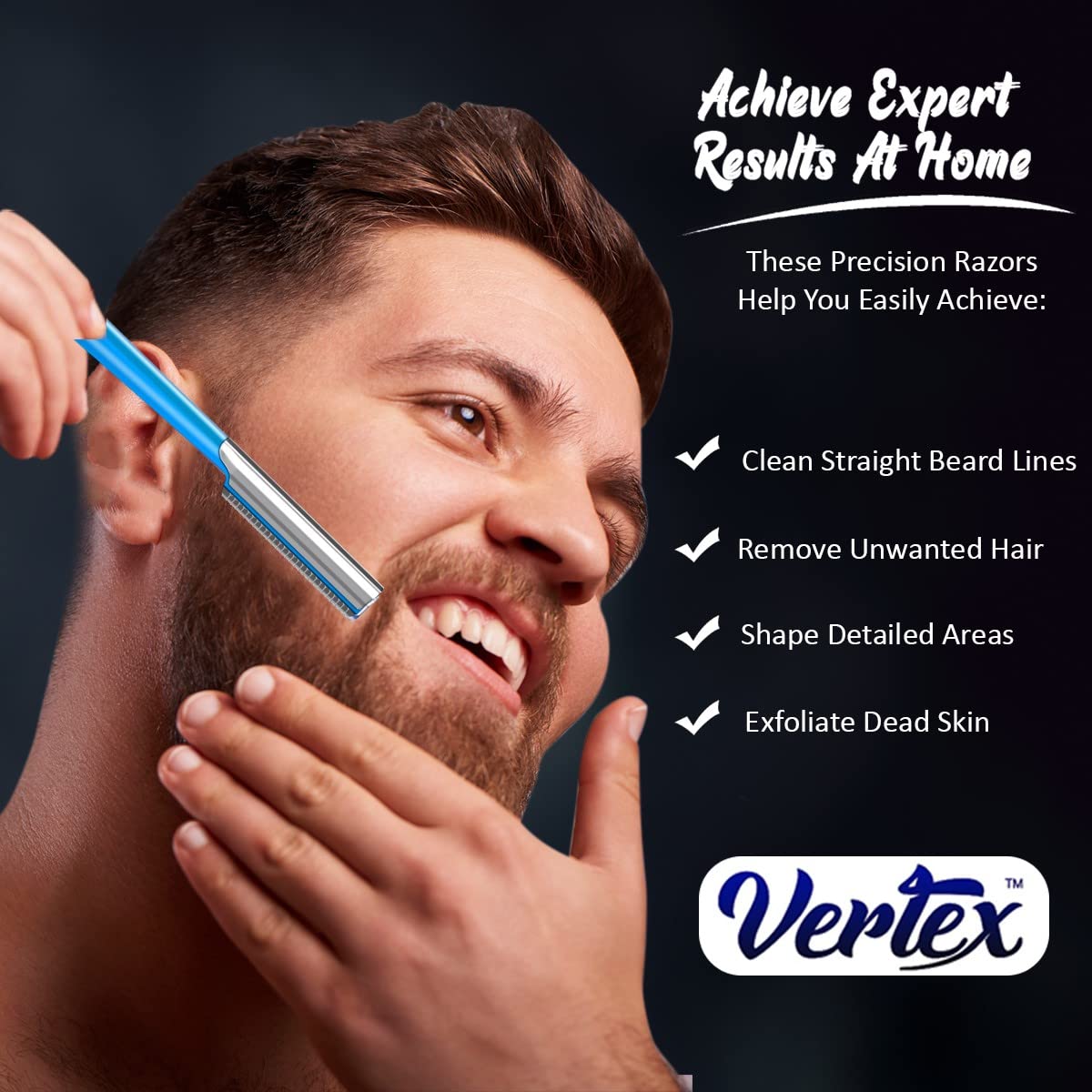 Beard Shaping Tool Travel Razor - For Clean Straight Beard Edges and Mustache Edge Shaping and Straight Edge Barber Razor Beard Shaper Kit Works Well With Beard Soap Oil